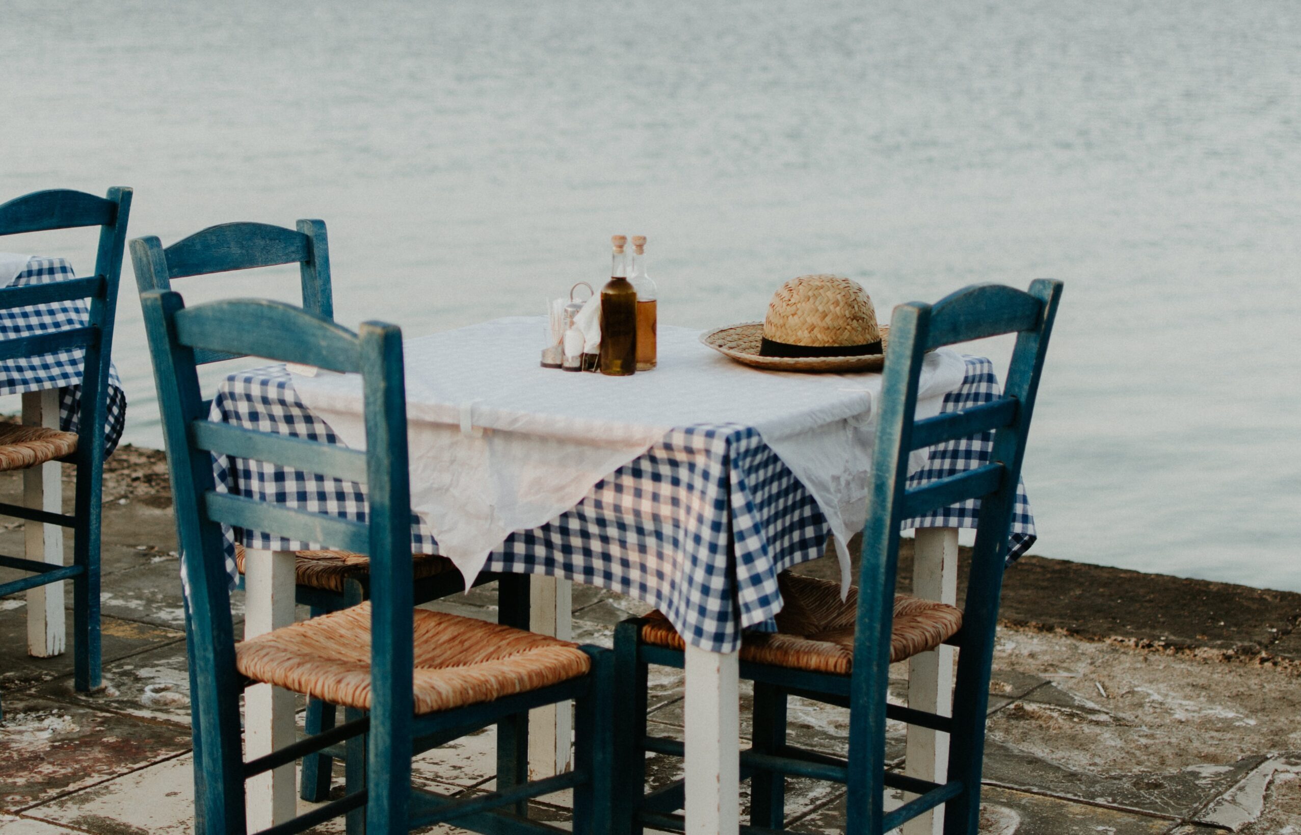 table for dining by the sea