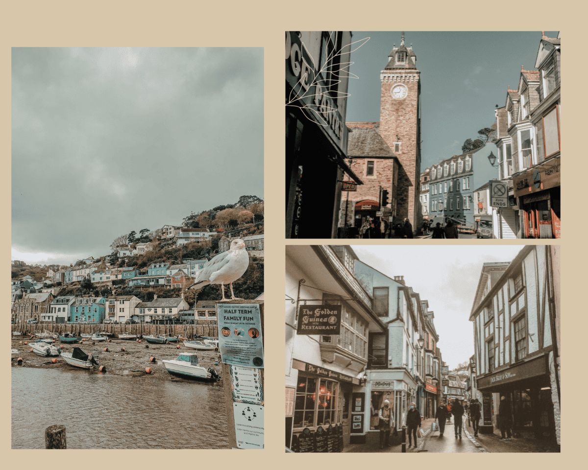 four pictures representing different parts of Looe