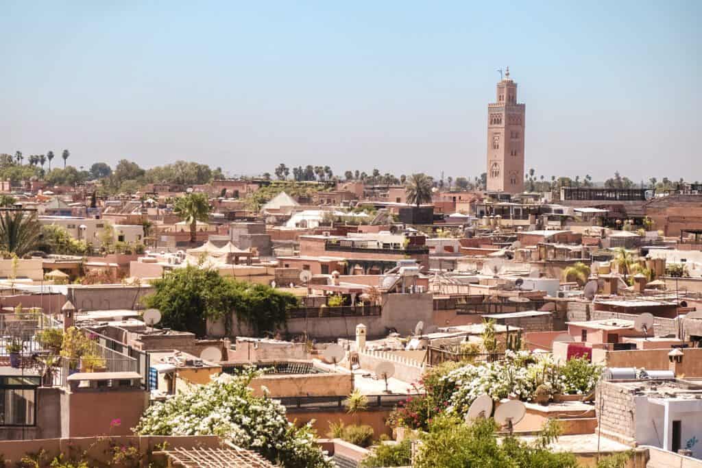 rooftop views of old Marrakech
