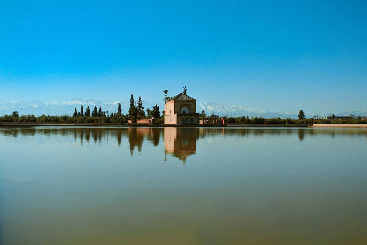 panoramic view of lake and house