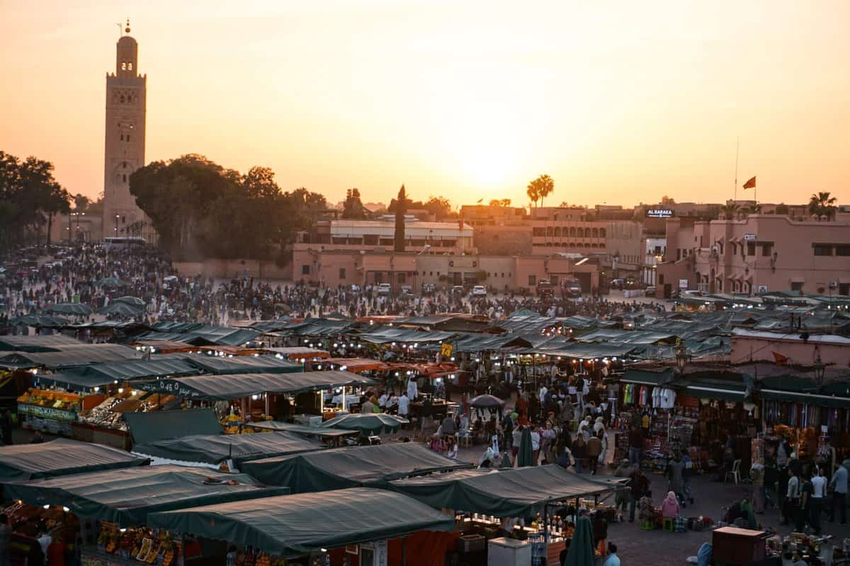 Marrakech sunset on the place