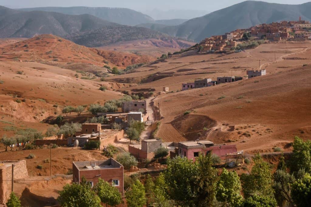 rolling hills in the Moroccan countryside