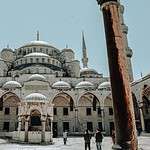 inside the courtyard of the blue mosque