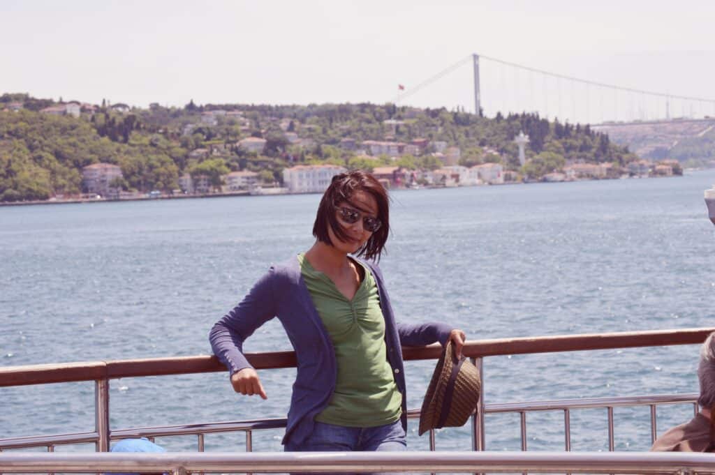 girl in a boat on the bosphorus cruise