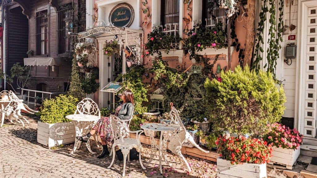 pretty colourful streets in Istanbul