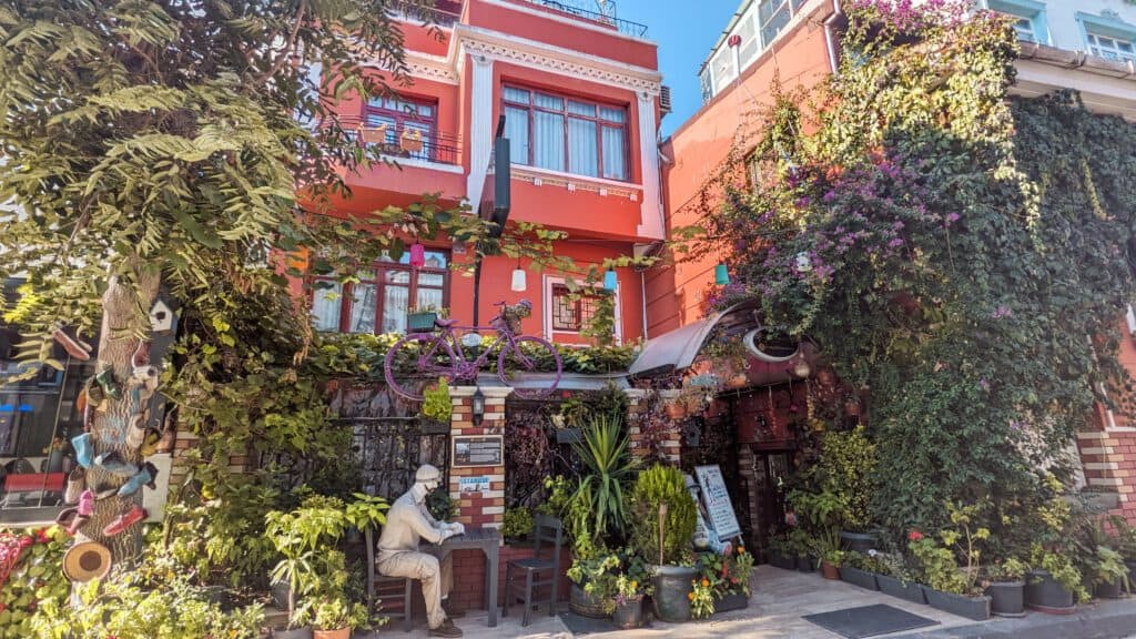 pretty colourful streets in Istanbul