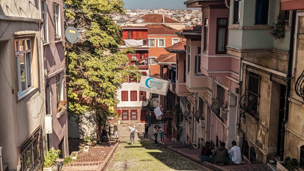 houses on a hill in Balat