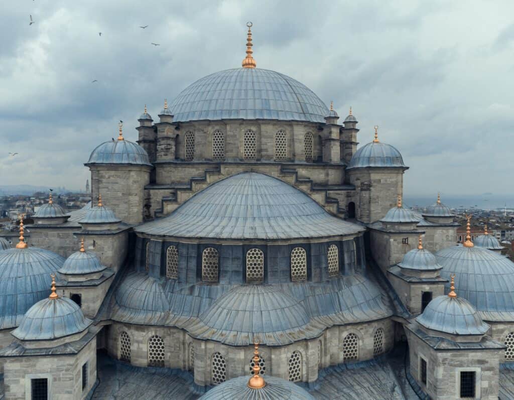 aerial view of the blue mosque