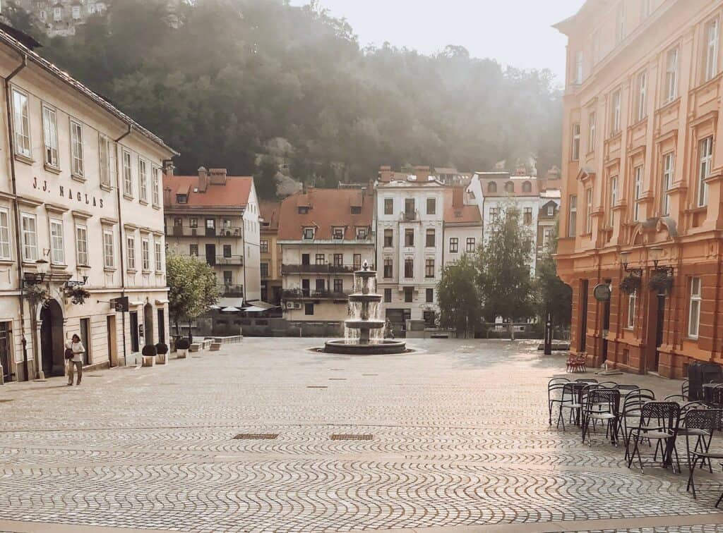 empty streets in Ljubljana