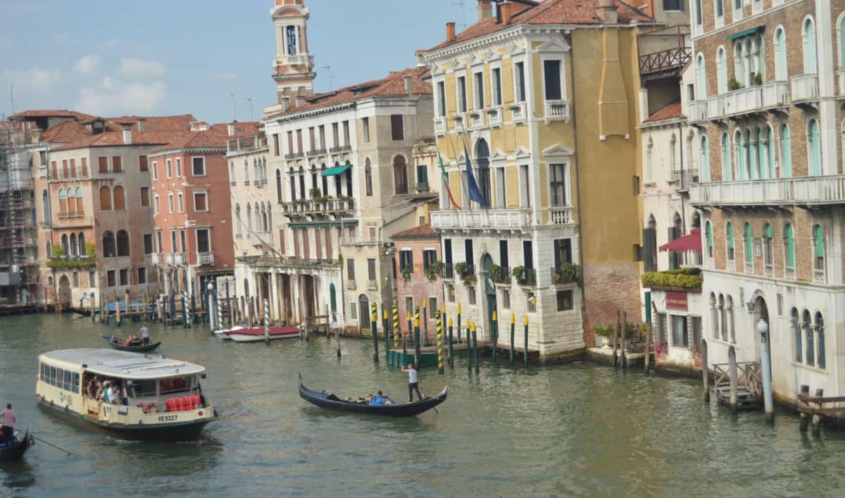 Venice canals and colourful buildings