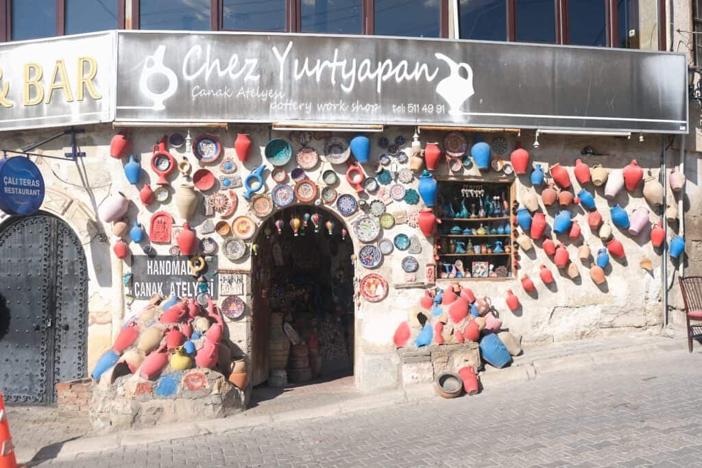 One of the many pottery shops in Avanos