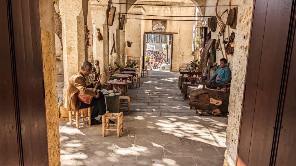 Folklore and local music outside the Heritage museum in Avanos