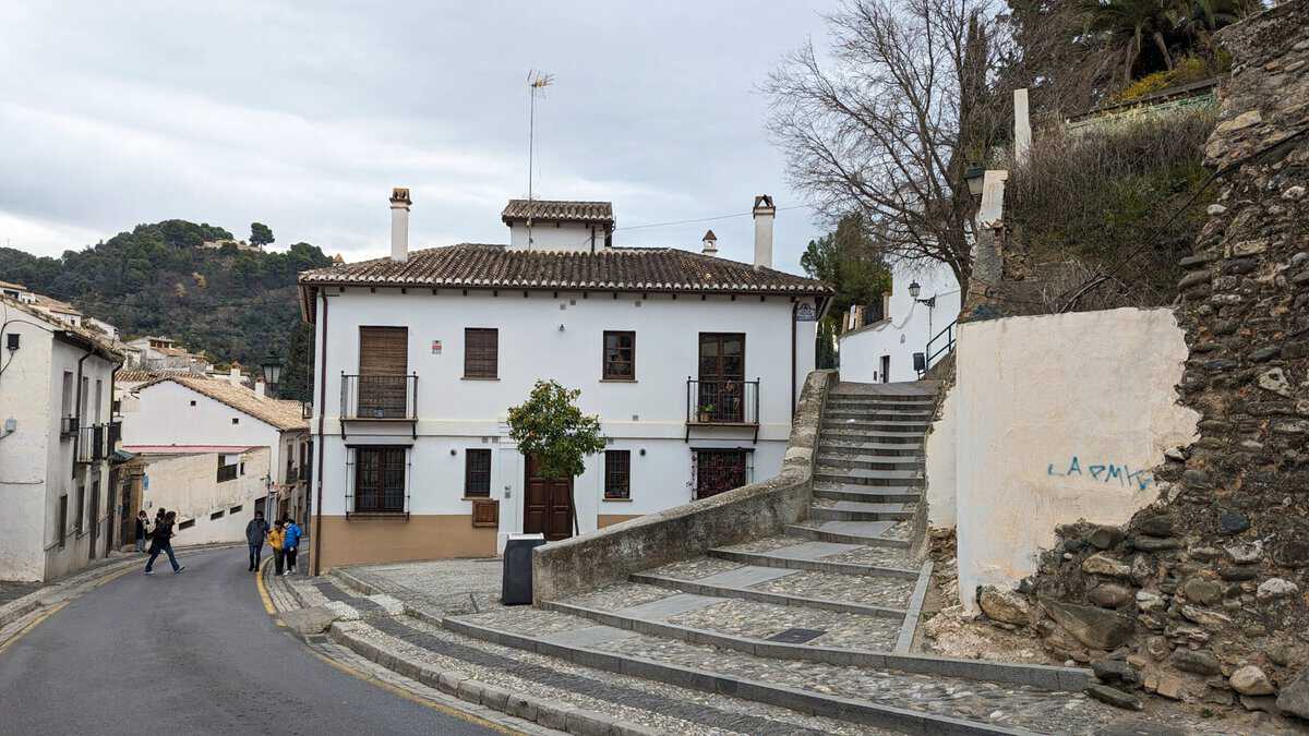 old neighbourhood and white houses in Alhambra