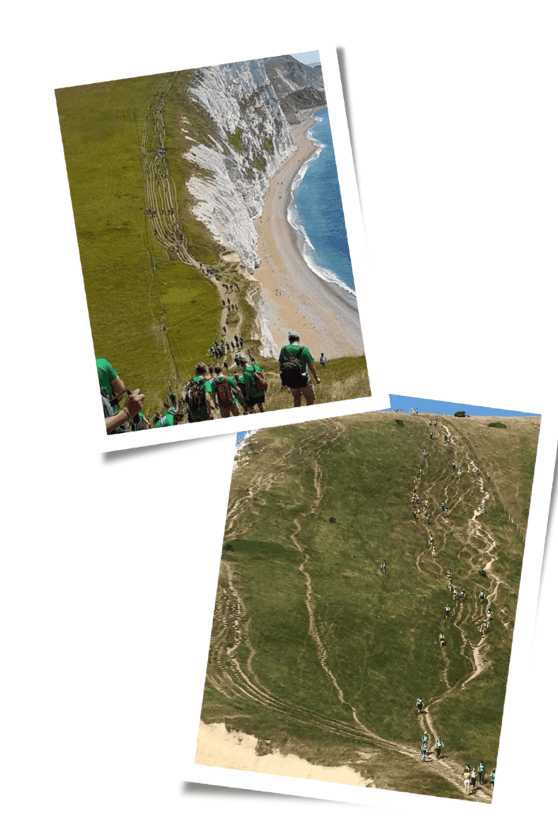 a view of the 3 hills on the jurassic coast mighty hike