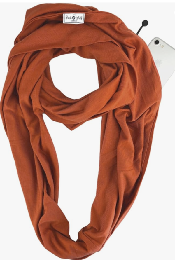 Infinity Travel Scarf With Hidden Zipper Pocket