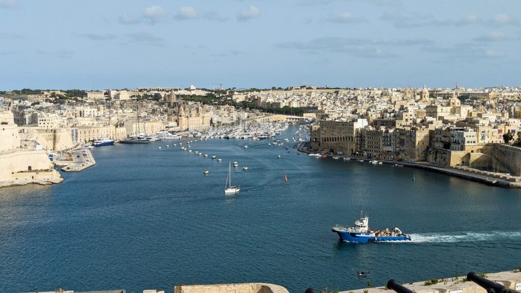 view from the harbour in malta