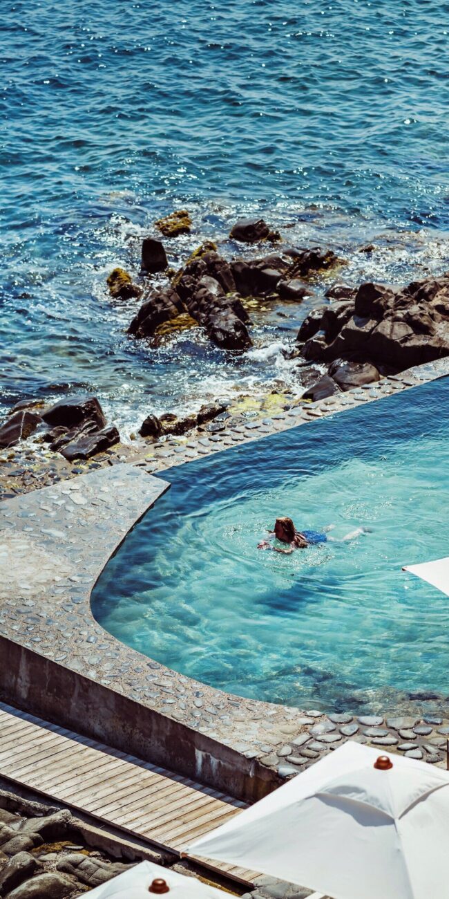 beautiful hotel with infinity pool on the french riviera